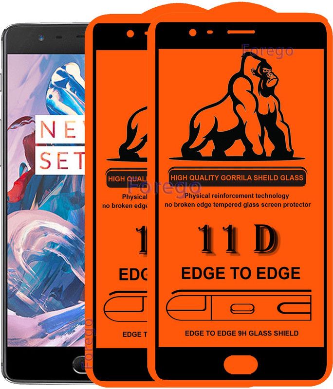 Forego Edge To Edge Tempered Glass for OnePlus 3T  (Pack of 2)