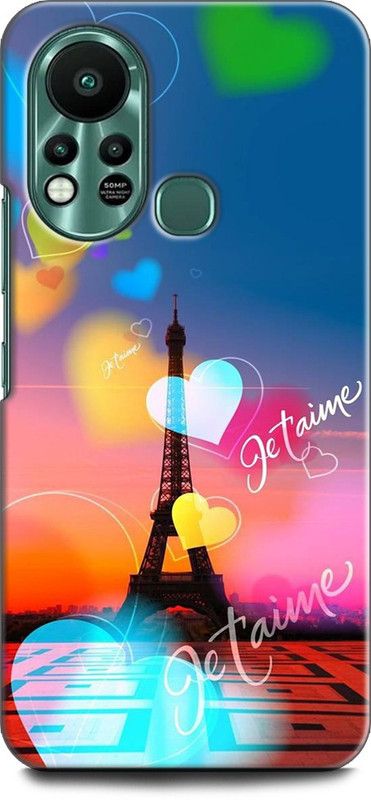 KEYCENT Back Cover for Infinix Hot 11s, X6812 EIFFEL TOWER, PARIS, HEARTS, LOVE, COLORFUL  (Multicolor, Shock Proof, Pack of: 1)