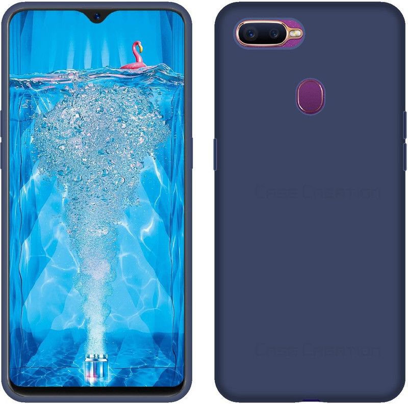 CASE CREATION Back Cover for Oppo F9 Pro Luxurious OG Series Slim Silicone Case  (Blue, Dual Protection, Silicon, Pack of: 1)