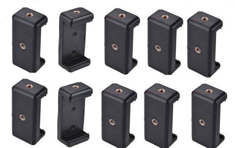SUREELEE PACK OF 10 Adjustable E-Clip Bracket Mount with 1/4" Screw Hole for Selfie Monopod Tripod Kit Mobile Holder Mobile Holder