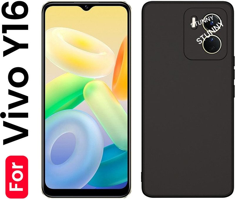 Stunny Front & Back Case for VIVO Y16  (Black, Camera Bump Protector, Pack of: 1)