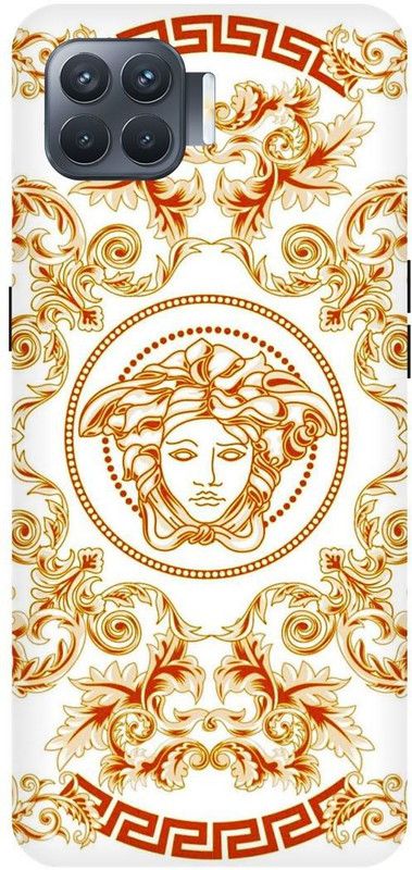 PICHKU Back Cover for OPPO F17 PRO  (Gold, White, Hard Case, Pack of: 1)