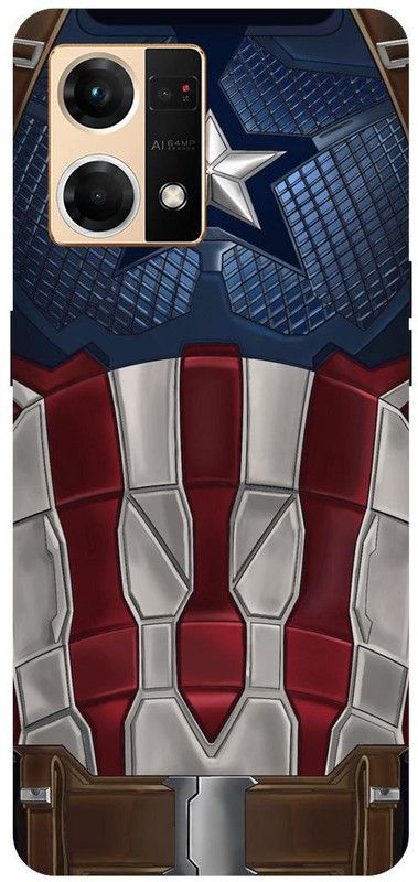 THE NARAYANA COLLECTIONS Back Cover for OPPO RENO 7- CPH2363-CAPTAIN,AMERICA,AVENGERS,SUIT,SHIELD  (Multicolor, Hard Case, Pack of: 1)