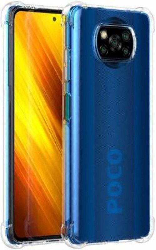 CHATURVEDH Back Cover for Poco X3  (Transparent, Dual Protection, Pack of: 1)