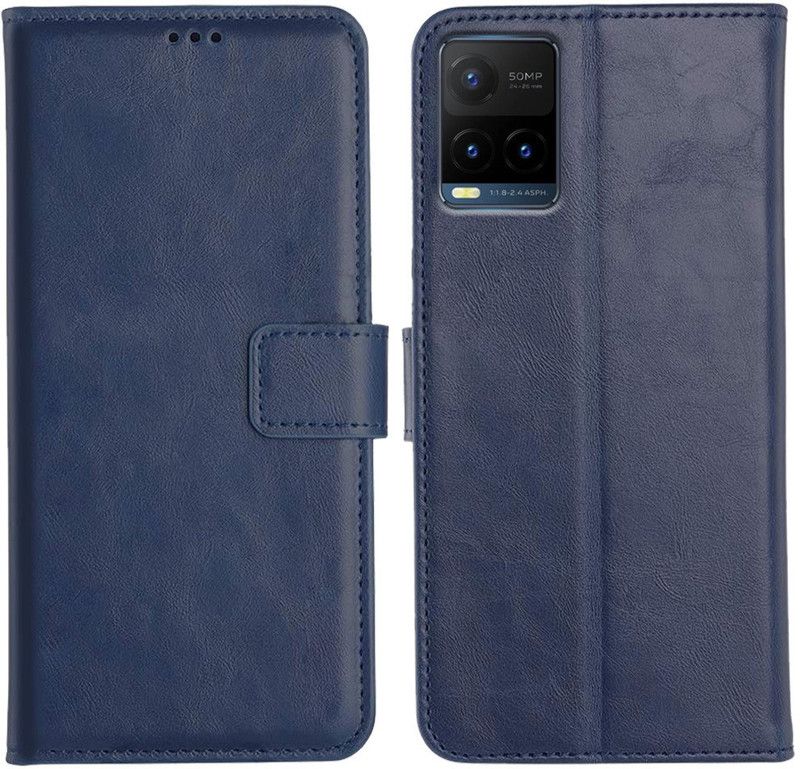 Orosky Flip Cover for Vivo Y21T  (Blue, Dual Protection)