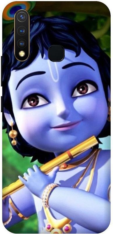 SSMORYA Back Cover for Vivo Y19 Cute Krishna Printed Back Cover  (Multicolor, Hard Case, Pack of: 1)