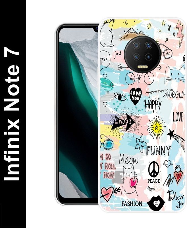 Aabra Back Cover for Infinix Note 7  (Multicolor, Flexible, Silicon, Pack of: 1)