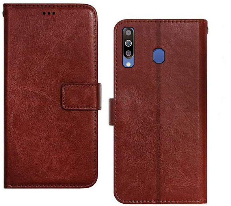 Accurazo Flip Cover for Samsung Galaxy M30  (Brown, Dual Protection, Pack of: 1)