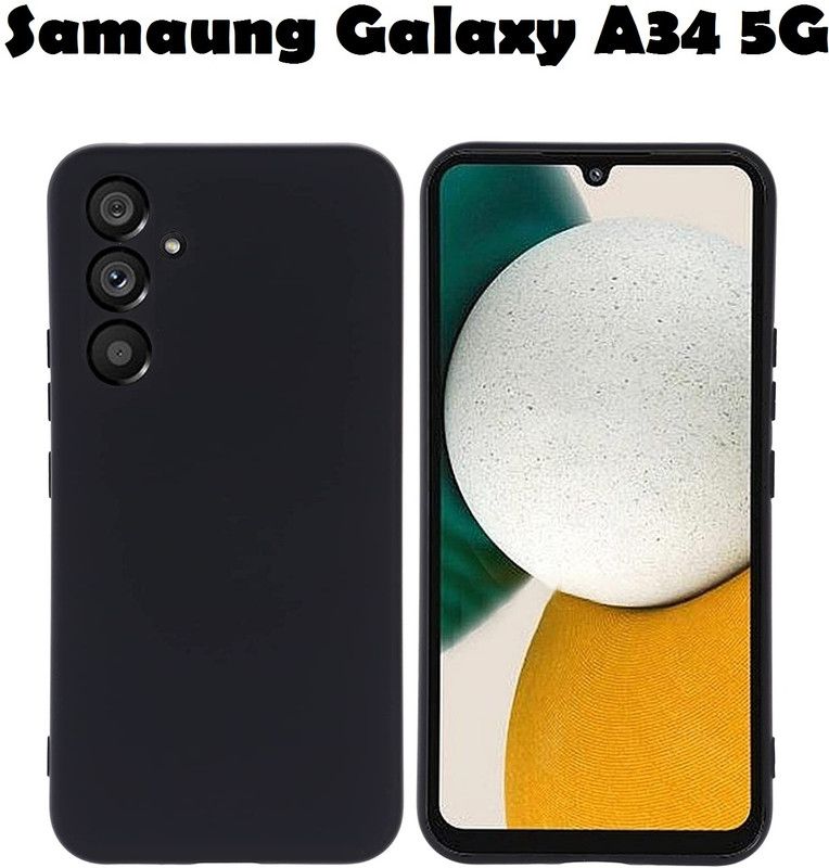 Aaralhub Back Cover for SAMSUNG Galaxy A34 5G, Samsung Galaxy A34 5G  (Black, Camera Bump Protector, Pack of: 1)