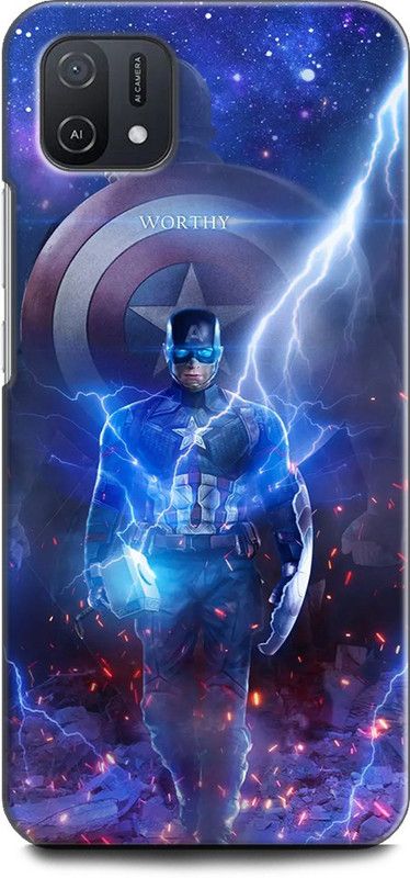 INDICRAFT Back Cover for OPPO A16e, CPH2421 CAPTAIN AMERICA, AVENGER, HIELD, MARVEL, SUPERHERO  (Multicolor, Shock Proof, Pack of: 1)