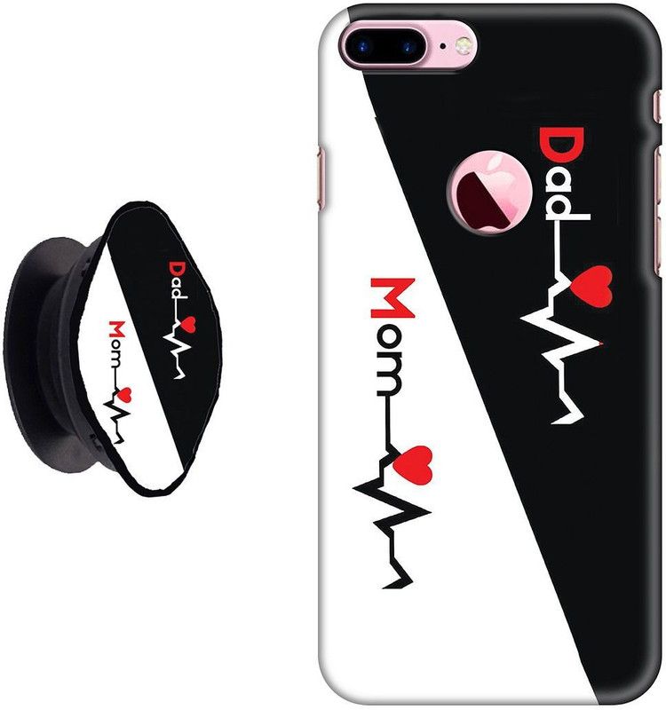 My Swag Back Cover for Apple iPhone 7 Plus, Apple iPhone 8 Plus (Multicolor, Cases with Holder)  (Black, White, Cases with Holder, Pack of: 1)