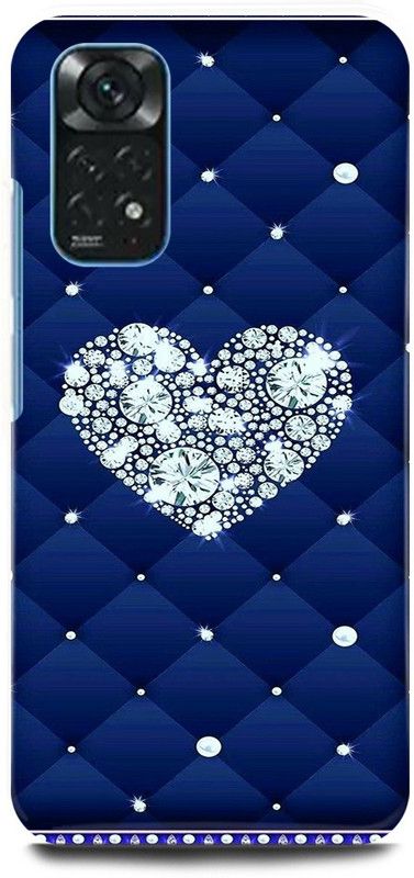 play fast Back Cover for Redmi Note 11 HEART, BLUE, BLING, STAR, LOVE  (Blue, Hard Case, Pack of: 1)