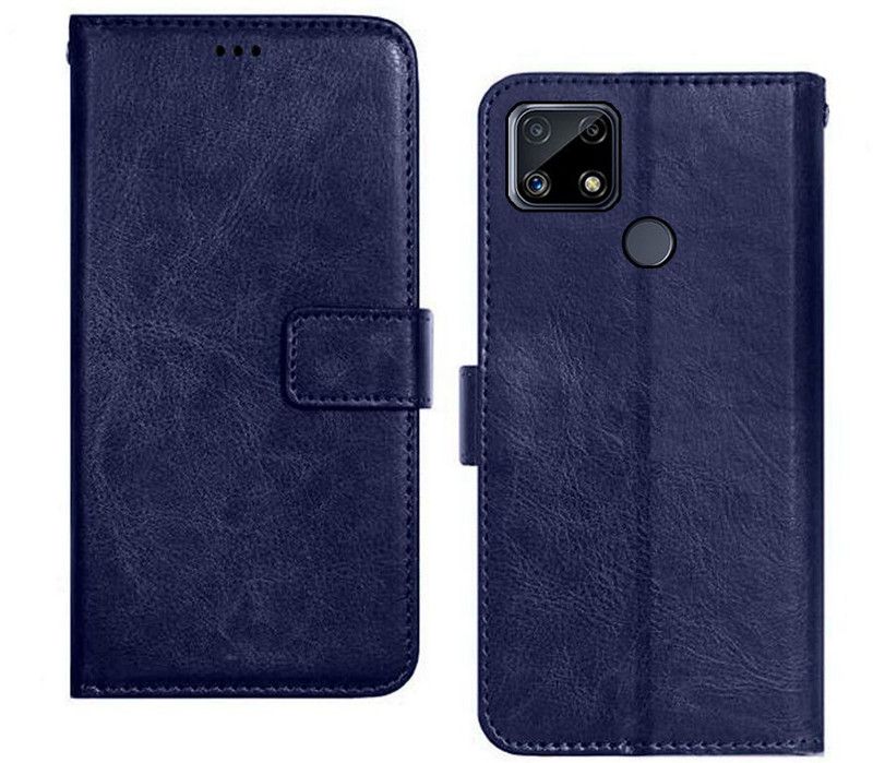 Accurazo Flip Cover for Realme C25s  (Blue, Dual Protection, Pack of: 1)