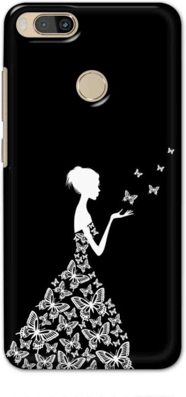 NDCOM Back Cover for Mi A1 Butterfly Girl Printed  (Multicolor, Hard Case, Pack of: 1)
