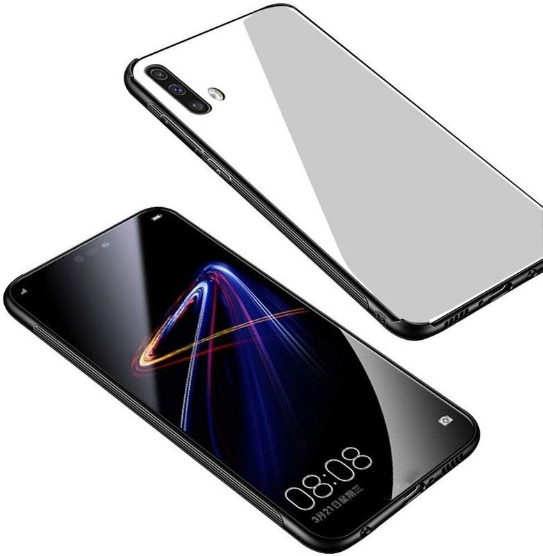 Casely Back Cover for One Plus Nord CE 5G Luxurious Toughened Glass Back Case with Shockproof  (White, Grip Case, Pack of: 1)