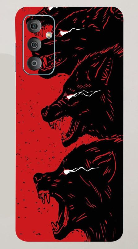 Mclaxa Red Wolf Mobile Back Skin, Red Wolf, SAMSUNG GALAXY F23 5G Mobile Skin  (Red Wolf Skin With Super Matte Finish)