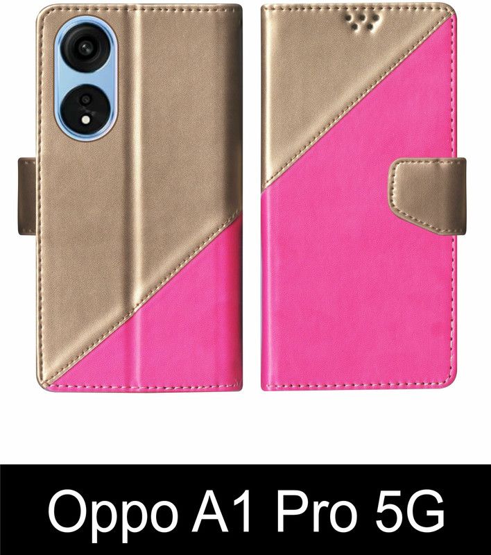 korumacase Flip Cover for Oppo A1 Pro 5G Multicolor  (Pink, Shock Proof, Pack of: 1)