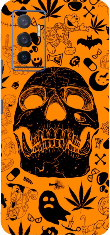 CLAXA Aesthetic Halloween Vivo V23e Back Skin Guard, Aesthetic Halloween Mobile Skin  (Aesthetic Halloween Skin With Super matte finish)