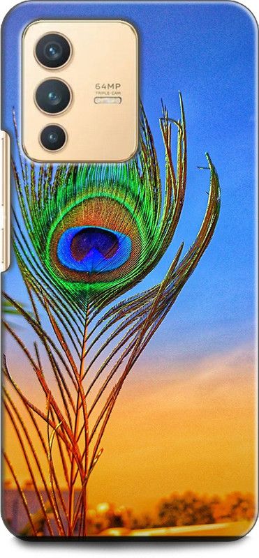 Wall Art Back Cover for Vivo V23 PRO (5G) Peacock Love, Peacock Feathers  (Multicolor, Dual Protection, Pack of: 1)