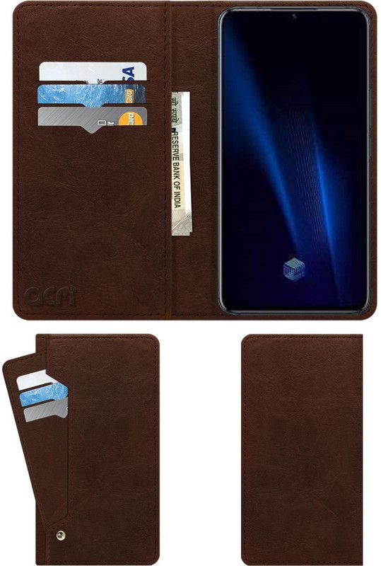 ACM Flip Cover for IQ003 5G  (Brown, Cases with Holder, Pack of: 1)