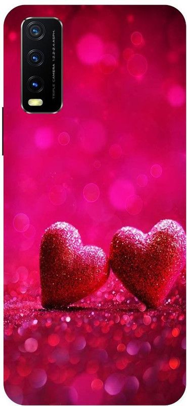 Zaplab Back Cover for Vivo Y20, V2029, Red Hearts Printed  (Multicolor, Hard Case, Pack of: 1)