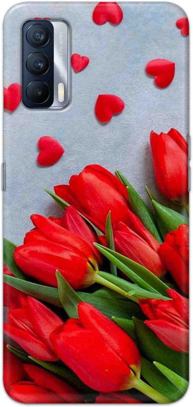 NDCOM Back Cover for Realme X7 Red Flowers Slimfit Printed  (Multicolor, Hard Case, Pack of: 1)