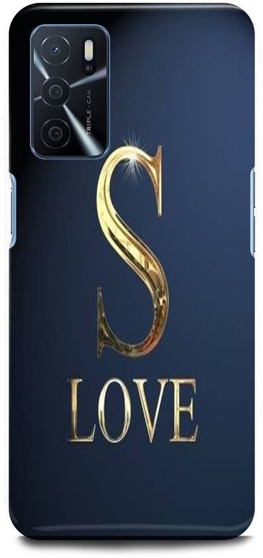 FUGGA Back Cover for OPPO A16, S, LETTER, ALPHABET, LOVE, S, NAME  (Gold, Hard Case, Pack of: 1)