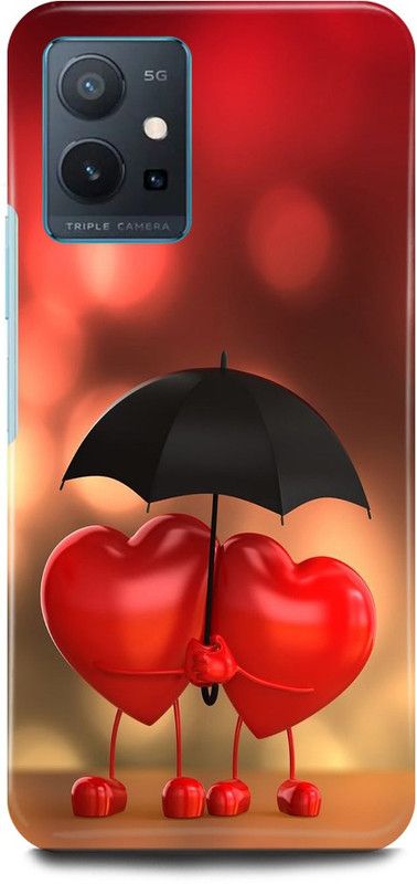 JUGGA Back Cover for OnePlus Nord CE 2 5G, HEART, UMBRELLA, LOVE, COUPLE  (Red, Hard Case)