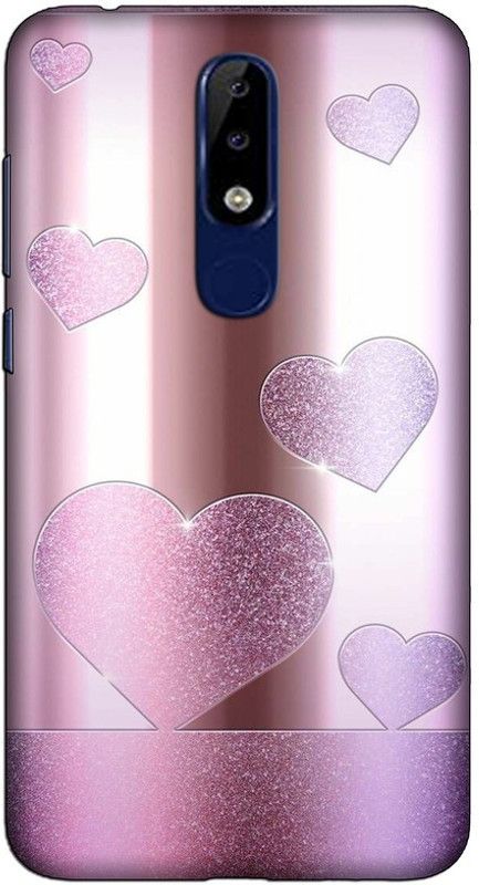 CROKIAN Back Cover for Nokia 6.1 Plus Heart Design Back Cover  (Multicolor, Hard Case, Pack of: 1)