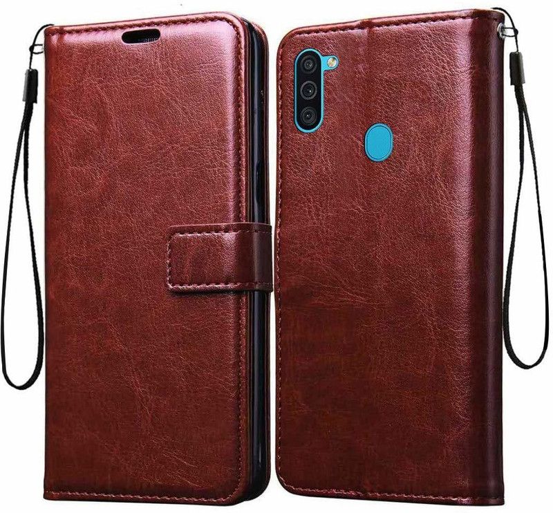 ANAND BR Flip Cover for Sumsung Galaxy A11/M11  (Brown, Cases with Holder)