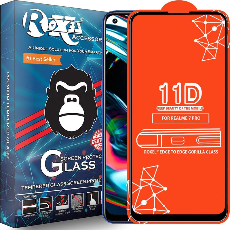 Roxel Edge To Edge Tempered Glass for Realme 7 Pro  (Pack of 1)