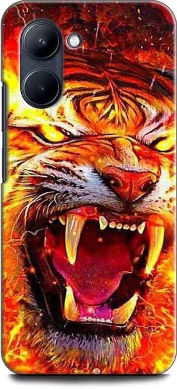 WallCraft Back Cover for Realme C33, RMX3624 TIGER, ROAR, FIRE, ENERGY, ANGERY, ANIMAL, ABSTRACT  (Multicolor, Dual Protection, Pack of: 1)