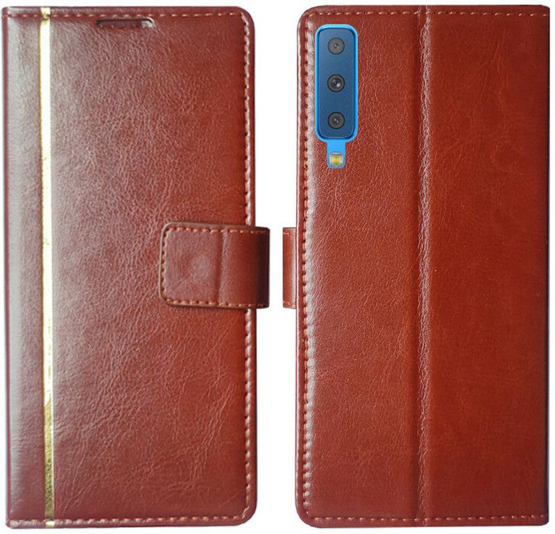 Dhar Flips Flip Cover for Samsung A7 2018 in High Quality  (Brown, Pack of: 1)