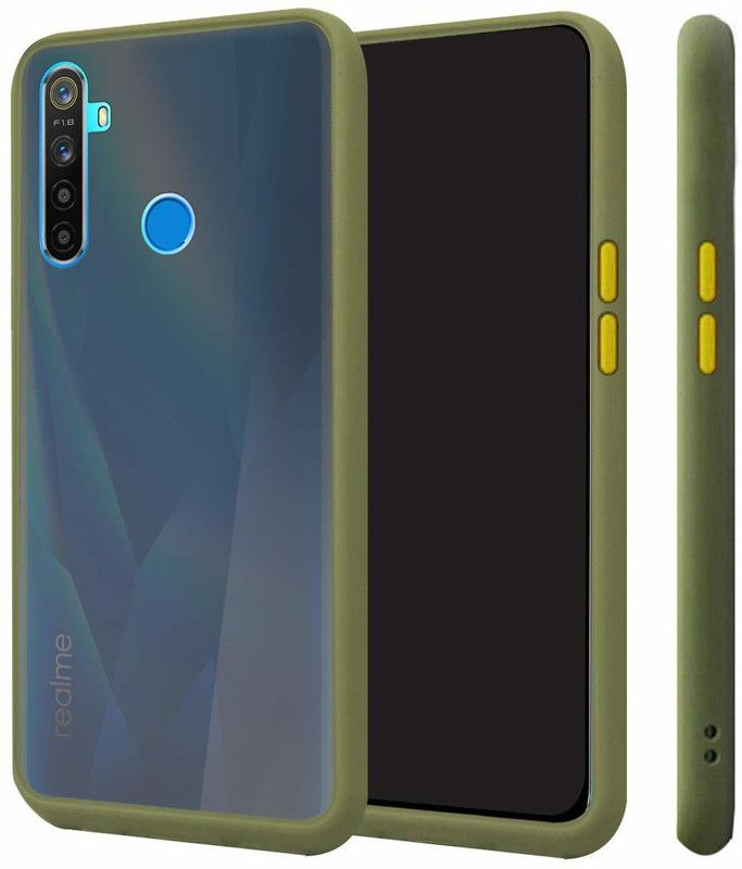 mamani Back Cover for Realme 5, Camera And Bumper Protection Smoke Cover (Green)  (Green, Camera Bump Protector, Silicon)