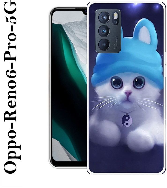 KLC Back Cover for Oppo Reno6 Pro 5G  (Blue, White, Silicon)