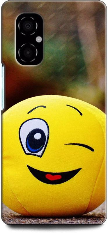 WallCraft Back Cover for POCO M4 5G EMOJI, HIPSTER, BEARD, YELLOW, SMILEY, CUTE, HAPPY  (Multicolor, Dual Protection, Pack of: 1)