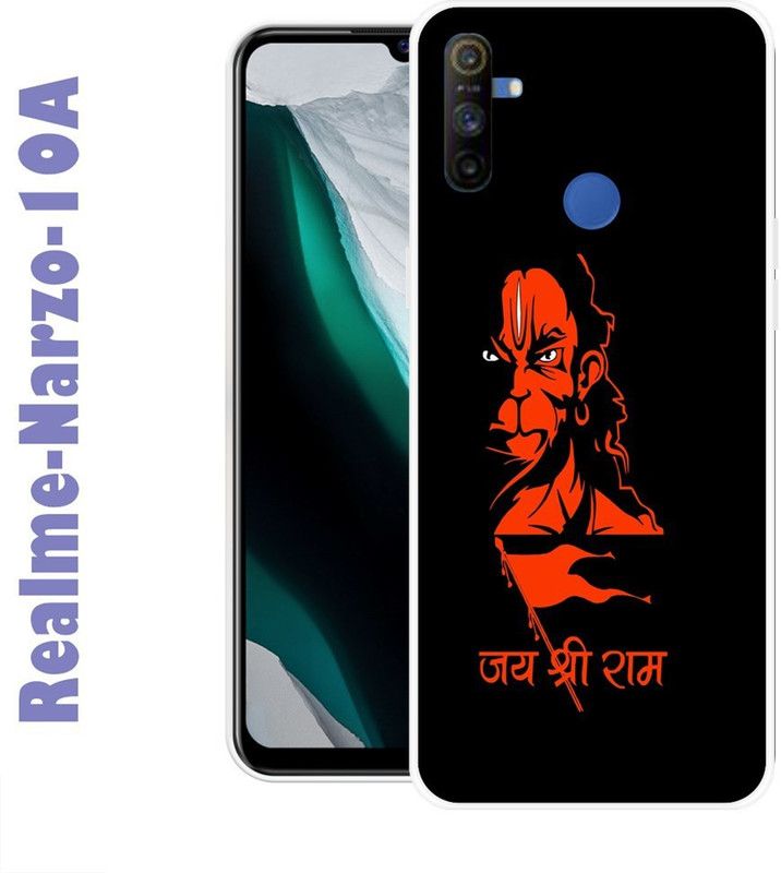 CellWorld Back Cover for Realme Nazro 10A  (Black, Orange, Silicon)