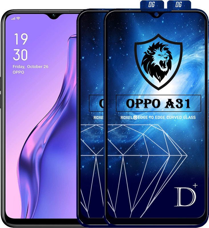 Roxel Edge To Edge Tempered Glass for Oppo A31 2020  (Pack of 2)