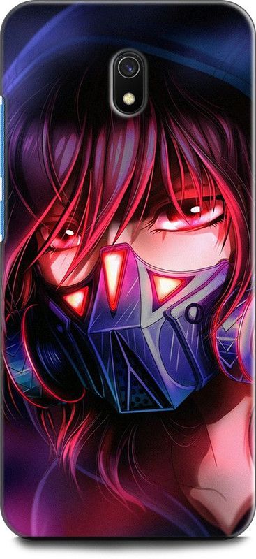 Wall Art Back Cover for Redmi 8A GIRL, MASK, CUTE GIRL, ART, ANIME, RESPIRATOR, TEXTURE, MASK GIRL  (Multicolor, Dual Protection, Pack of: 1)