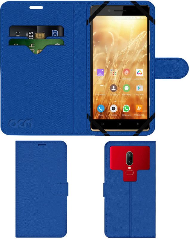 ACM Flip Cover for Gionee Elife E8  (Blue, Cases with Holder, Pack of: 1)