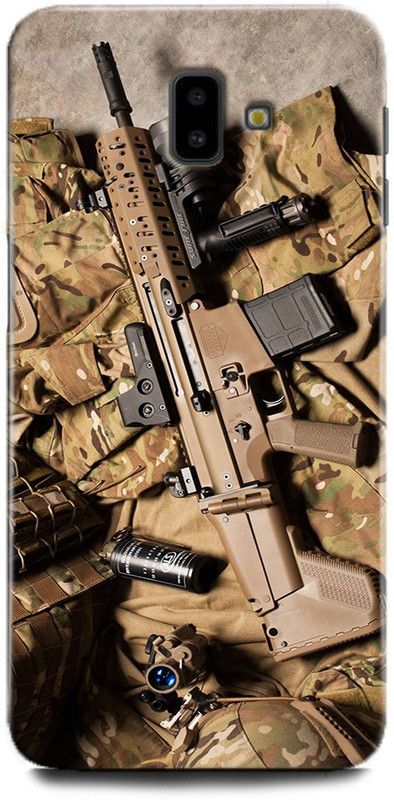 WallCraft Back Cover for SAMSUNG Galaxy J6 Plus GUN, PISTOL, ARMY, WEAPON, REVOLVER, MILITARY  (Multicolor, Dual Protection, Pack of: 1)