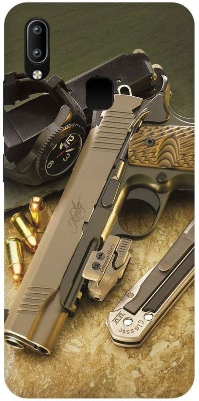 URCHIN Back Cover for Vivo Y91 Gun, Pistol, Bullet, Weapon  (Multicolor, Shock Proof, Pack of: 1)