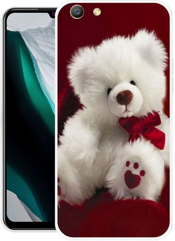 KUDI Back Cover for Oppo A57  (Red, White, Grip Case, Silicon, Pack of: 1)
