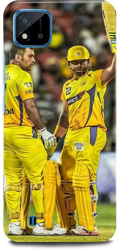 JUGGA Back Cover for Realme C20, RMX3063, MS, DHONI, MAHENDRA, SINGH, DHONI, SURESH, RAINA  (Yellow, Hard Case, Pack of: 1)