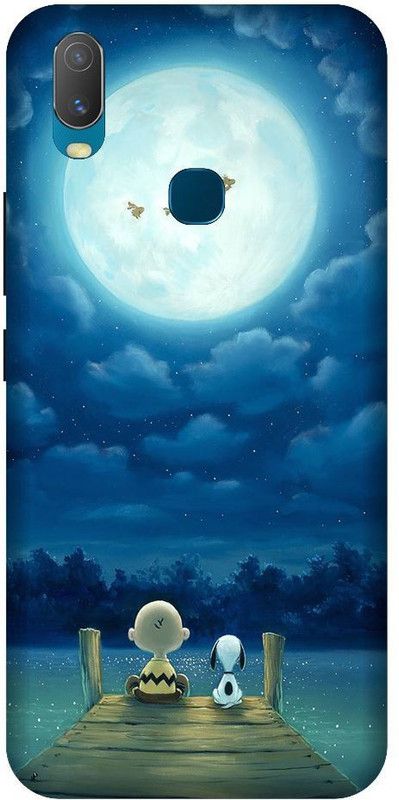 URCHIN Back Cover for Vivo Y17 snoopy, night, moon, dog, cartoon, sky  (Multicolor, Shock Proof, Pack of: 1)