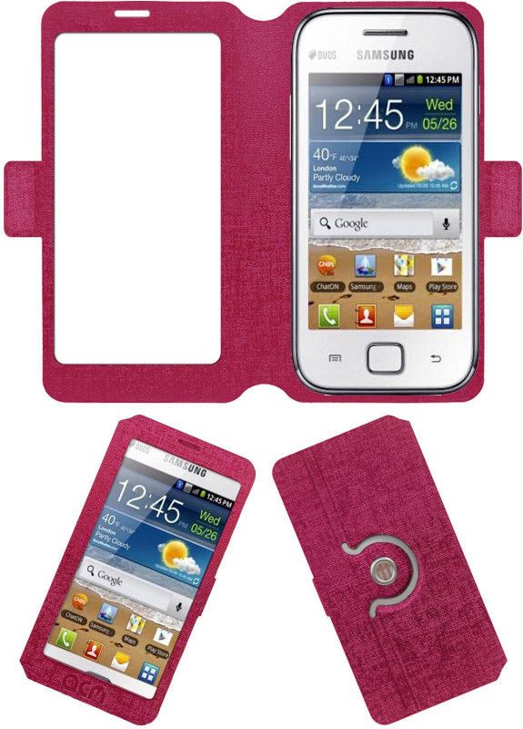 ACM Flip Cover for Samsung Galaxy Ace Duos I589 Cdma Gsm  (Pink, Cases with Holder)