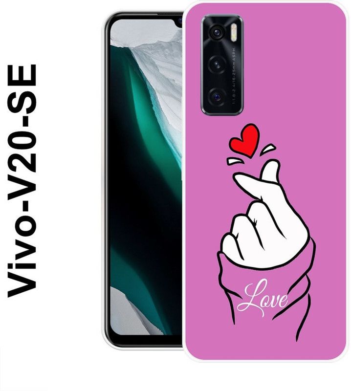 JATLAND Back Cover for Vivo V20 SE  (Pink, White, Silicon)