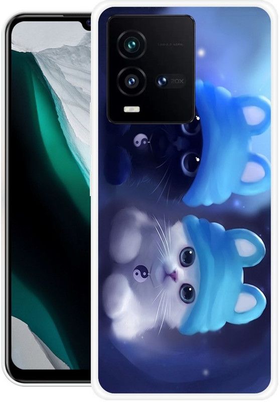 KUDI Back Cover for IQOO 9T 5G  (Blue, White, Silicon)