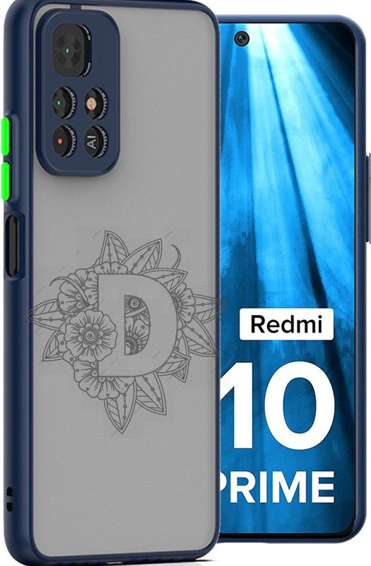 ASMANTIC Back Cover for Mi Redmi 10 Prime, Mi Redmi 10 Prime D Letter Case  (Blue, Matte Finish, Pack of: 1)