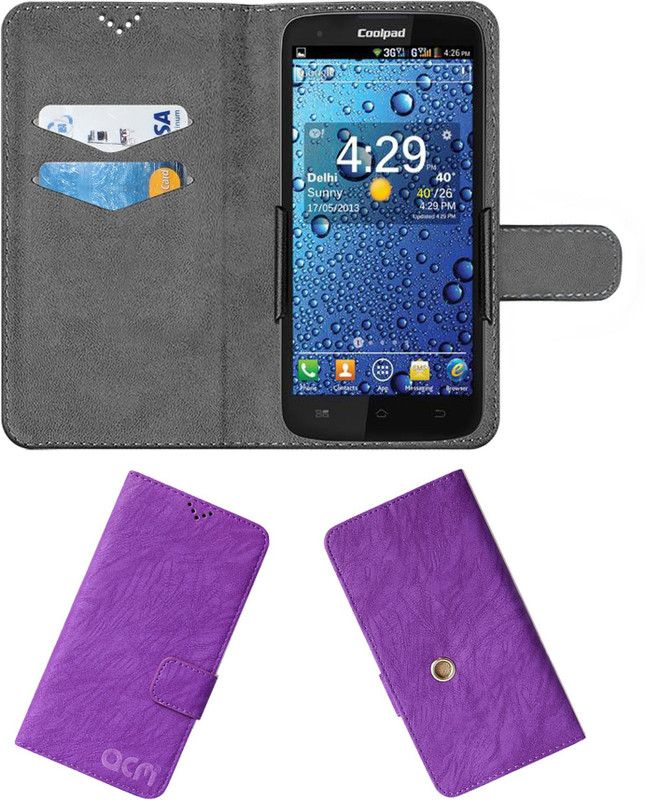 ACM Flip Cover for Spice Coolpad Mi-515  (Purple, Cases with Holder, Pack of: 1)